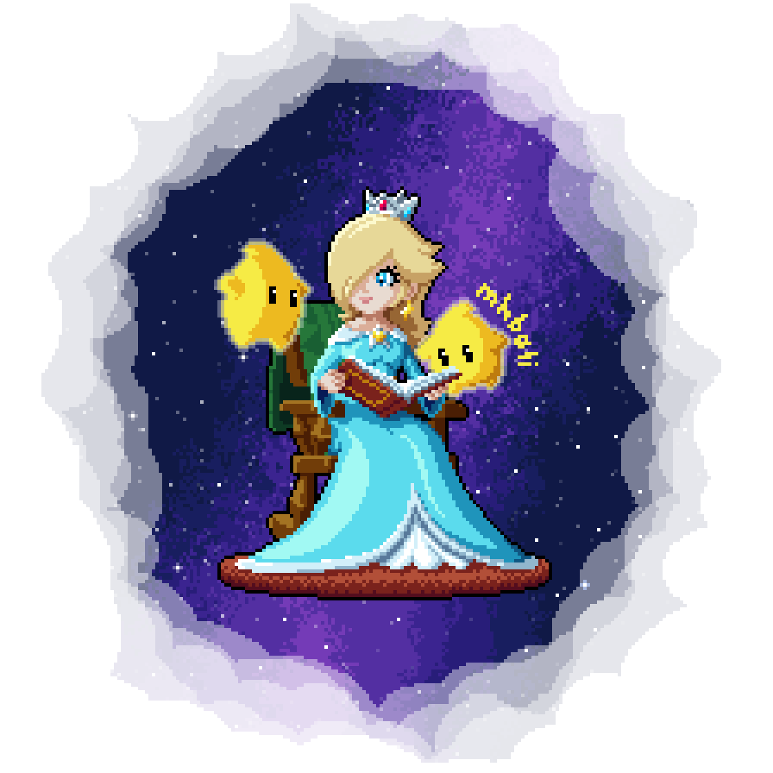 チコ(マリオ) ,ロゼッタ(スーパーマリオ) 「Man this Rosalina just makes me happy」|Mohammed Baliのイラスト