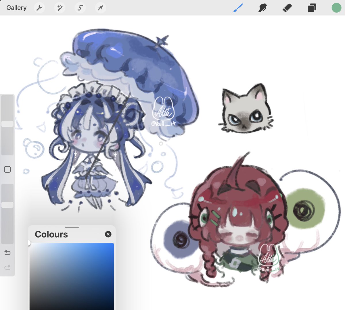 Drew aorelia and hyan after… 2 years…
and a cat 🐱