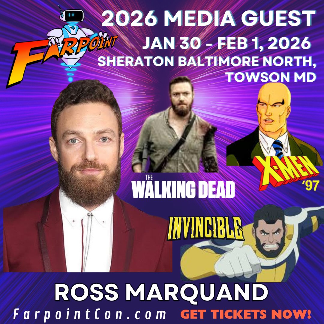 Please join us in welcoming the versatile actor <a href="/RossMarquand/">Ross Marquand</a> to #farpointconvention in 2026! He has created so many characters across popular universes, it's hard to pick a favorite. Which one is yours? Tickets &amp; hotel reservations are available now at farpointcon.com