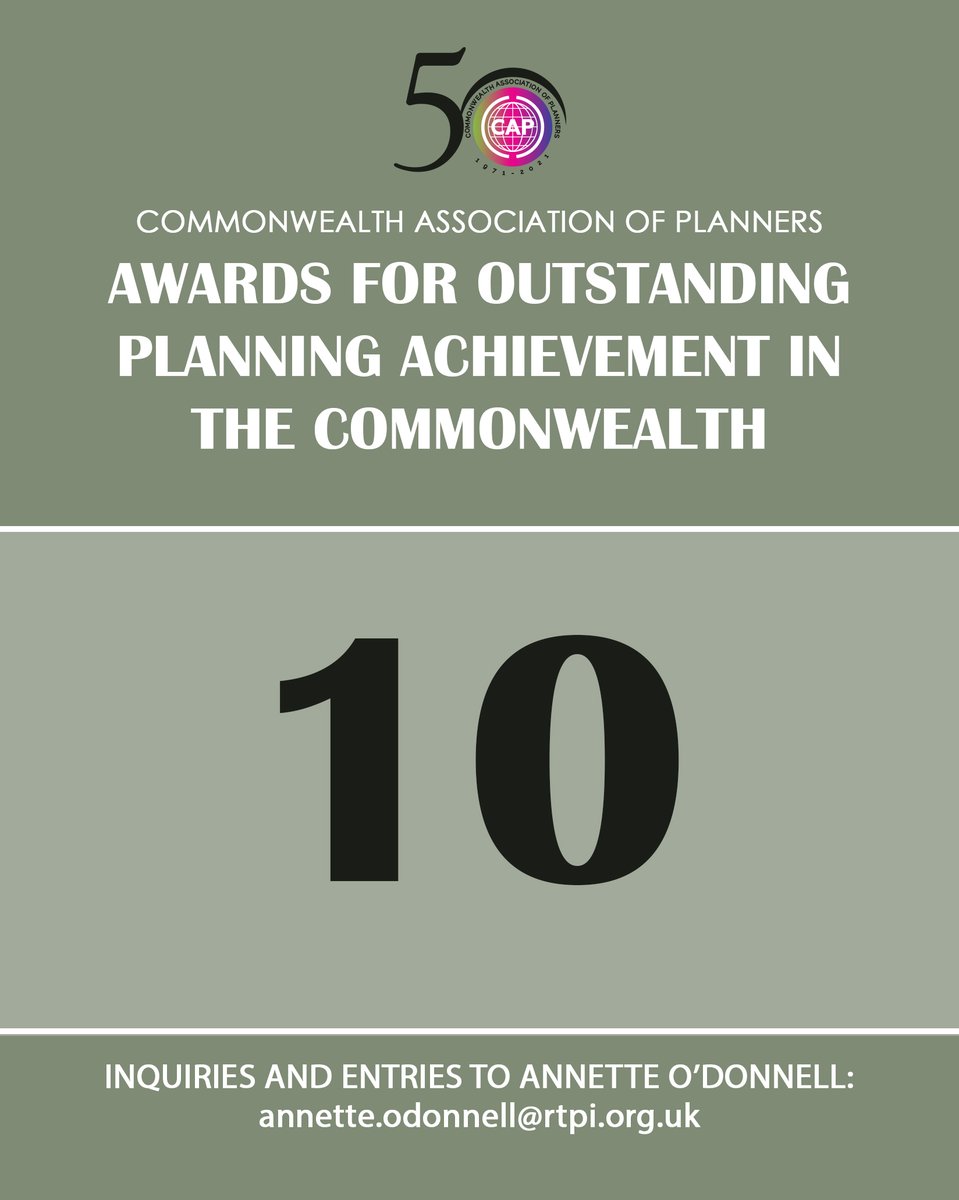 Time is running out! Submit your entry to the 2025 CAP Awards by 22 September! You can find the entry requirements and forms on our website at commonwealth-planners.org/awards