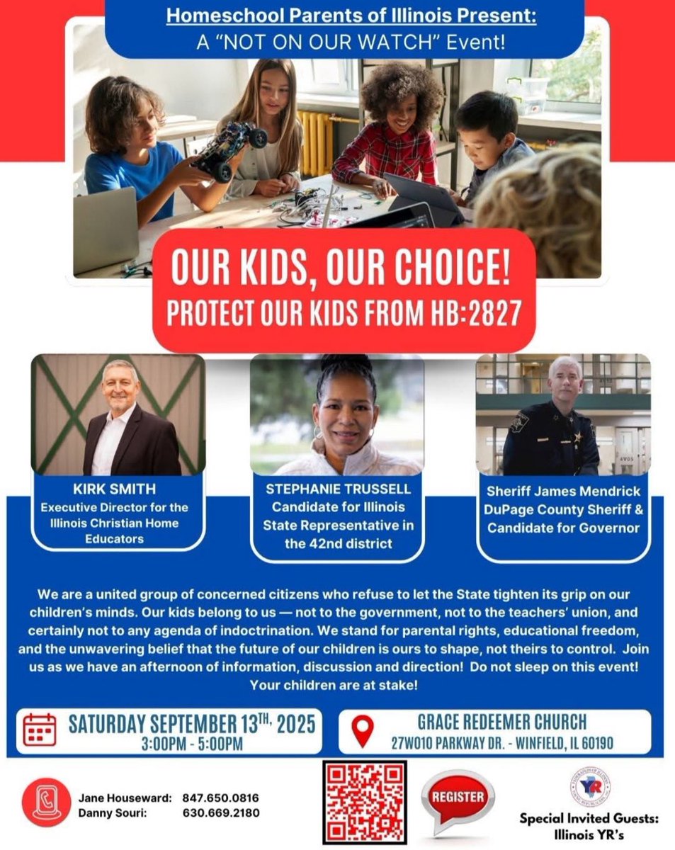 Home schooling event in Winfield, come hear Sheriff Mendrick and Stephanie Trussell speak parental choice for their children.
