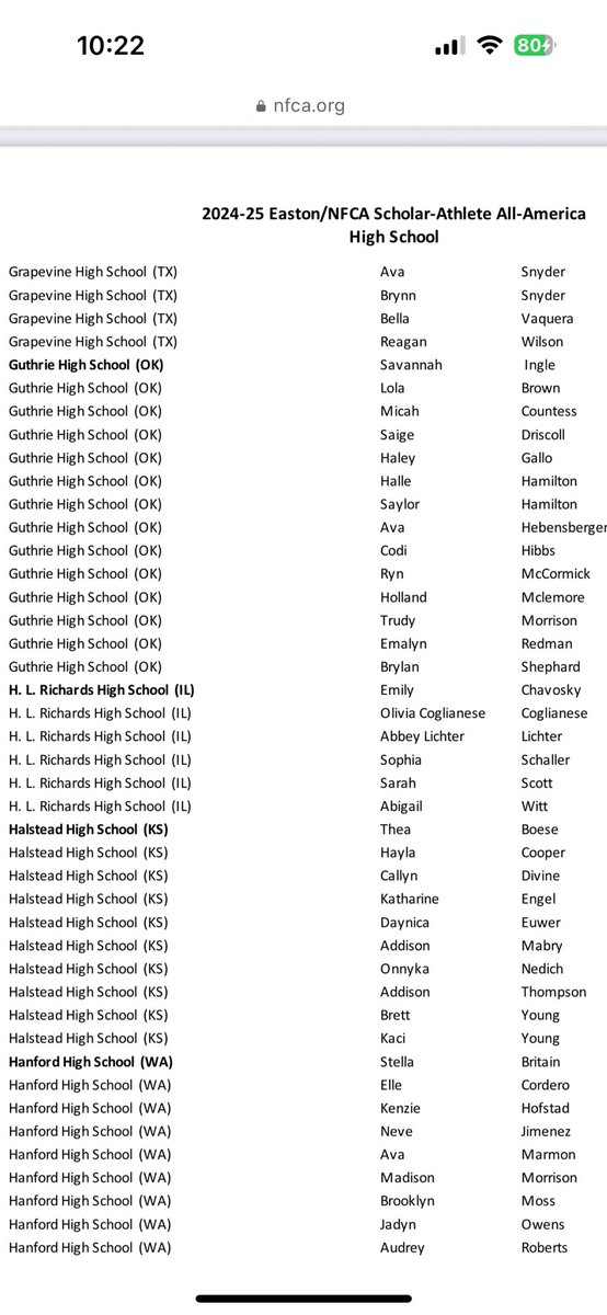 Congratulations on some of our girls who earned Easton Fastpitch / NFCA All-America Scholar-Athlete honors for the 2024/2025 season!
