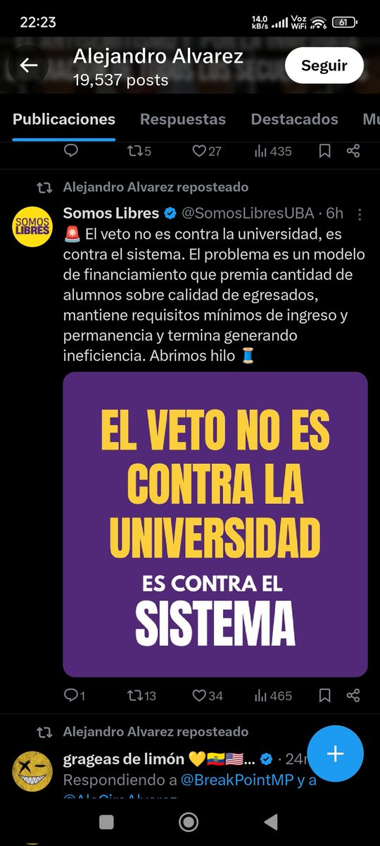 <a href="/AleCiroAlvarez/">Alejandro Alvarez</a> manipula los datos en los canales de televisión, mientrasn sa su cuenta oficial para difundir a una agrupación política que baja acriticamente su linea partidaria y aprieta en vivo a las autoridades. Se ven demasiado los hilos #NoAlVeto