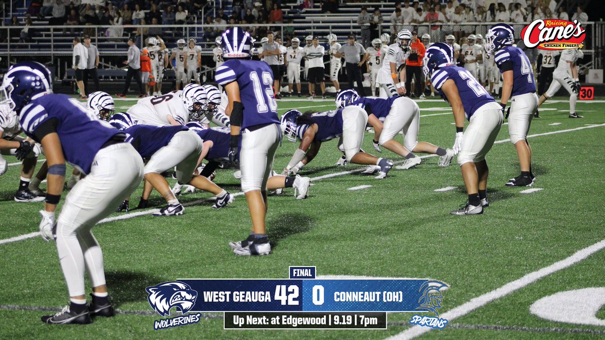 FINAL: 

West Geauga 42 Conneaut 0
