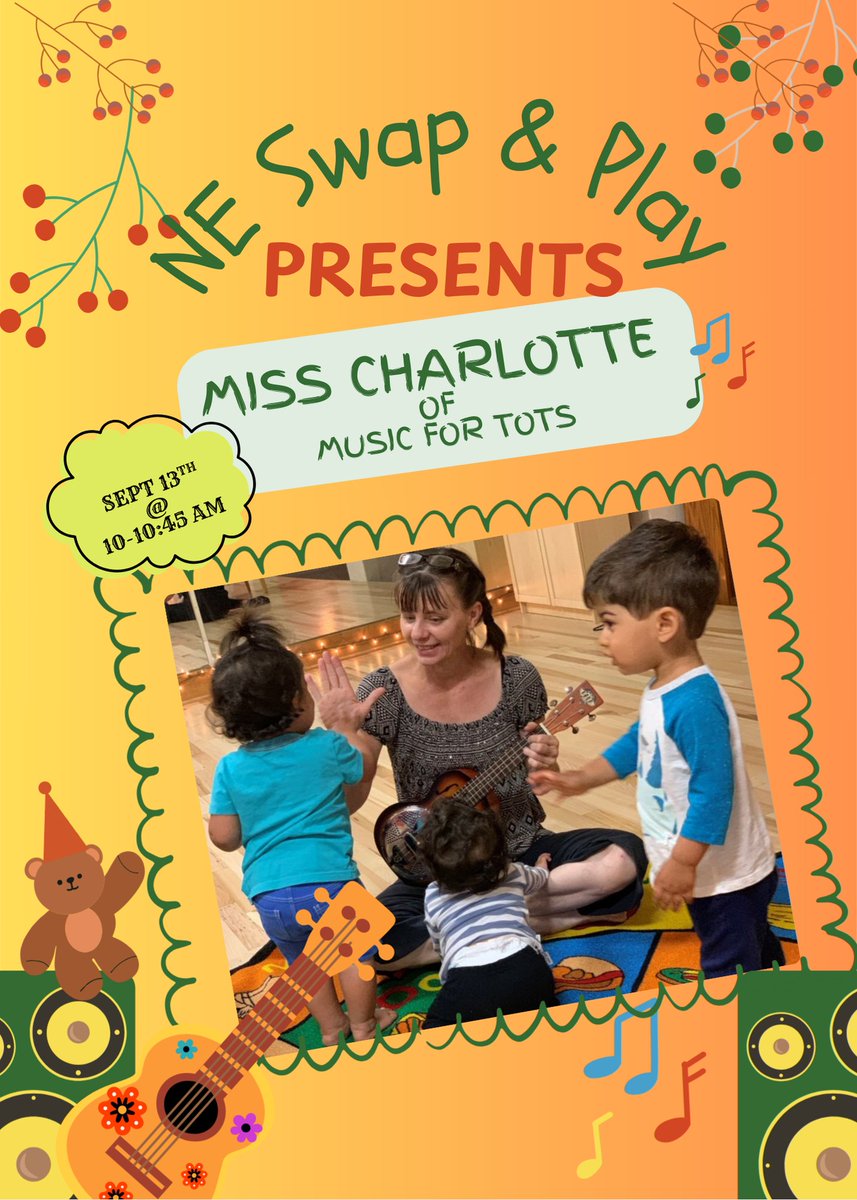 Miss_Char_Music's tweet image. Portland Parents: NE Swap &amp;amp; Play is a non-profit, volunteer-run, indoor play space for little ones.
Saturday (9/13) they&apos;re hosting a free open house! I&apos;m excited to be leading a song circle as part of the program.

#MusicForTots #MusicLessonsForKids #NESwapandPlay #OpenHouse