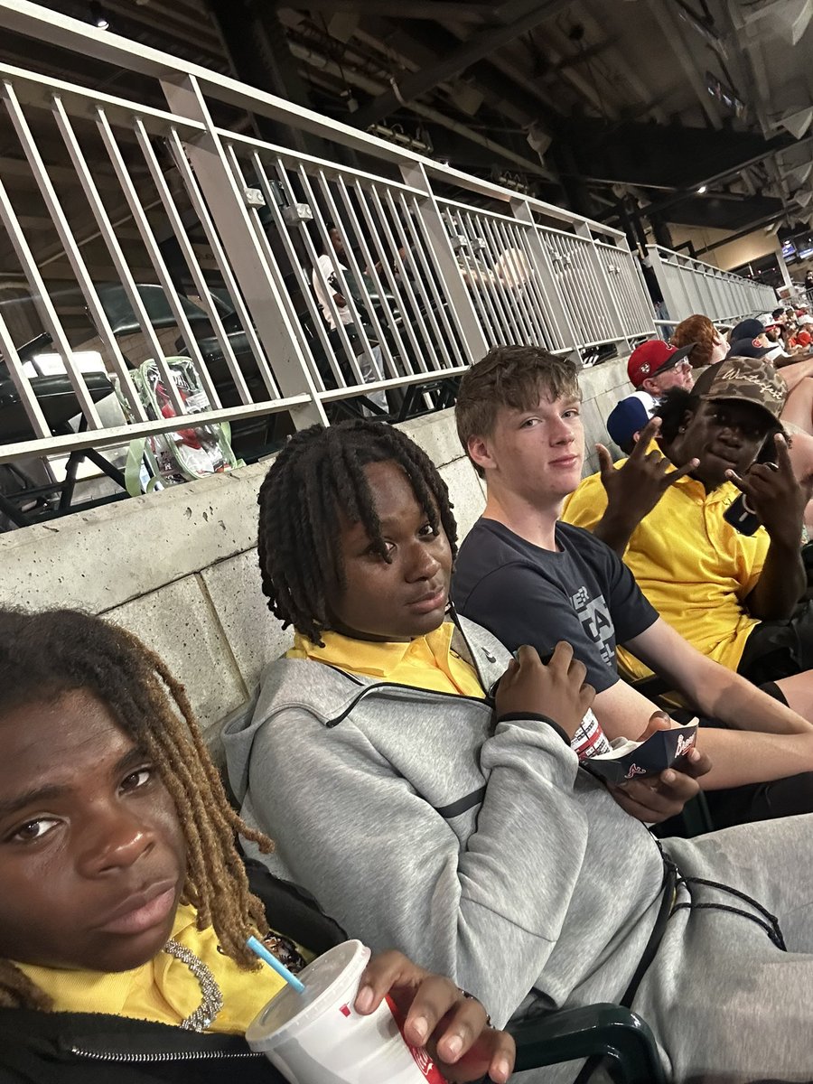 Some of my Senior CATS enjoying some Braves baseball. Senior retreat. Love  my boys. GO CATS