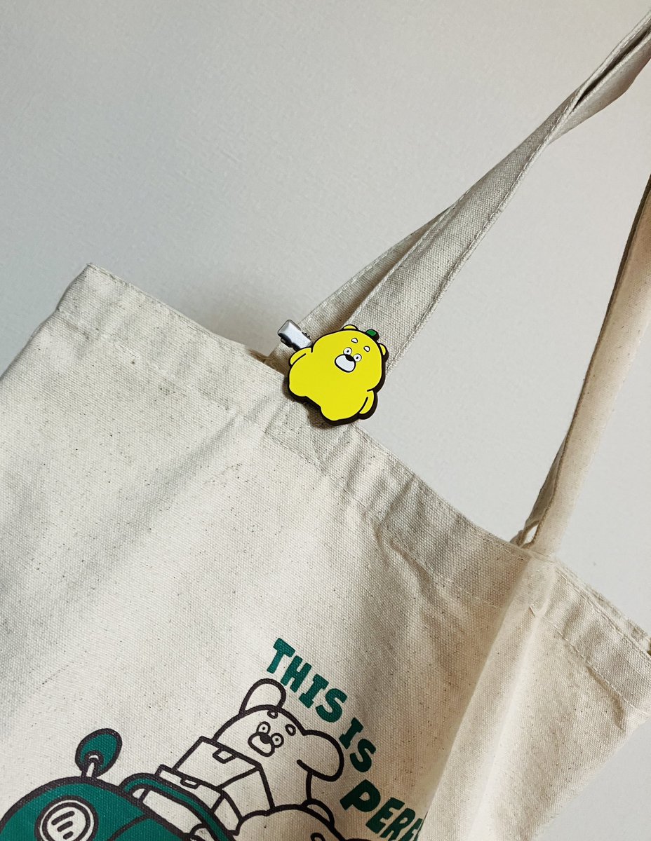 ひろくまのラバーヘアクリップ トートバッグとかに付けてもかわいいよ🍋