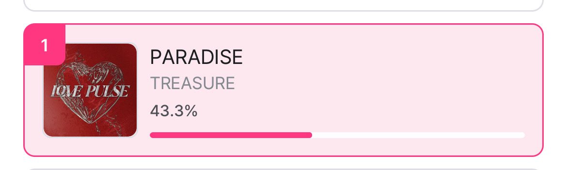 Mカ🗳️事前投票🗳️

アプリ…Mnet plus
期間…9/13(土)0時〜9/15(月) 23:59 の3日間

✅1垢につき【1日5回】まで

✅ポイント集めなし

✅1位に油断せず、もっと大きな差をつける‼️
票差があればあるほど、2位以降の得票数を削ることができます‼️

#TREASURE_PARADISE 
#TREASURE1位カジャ
