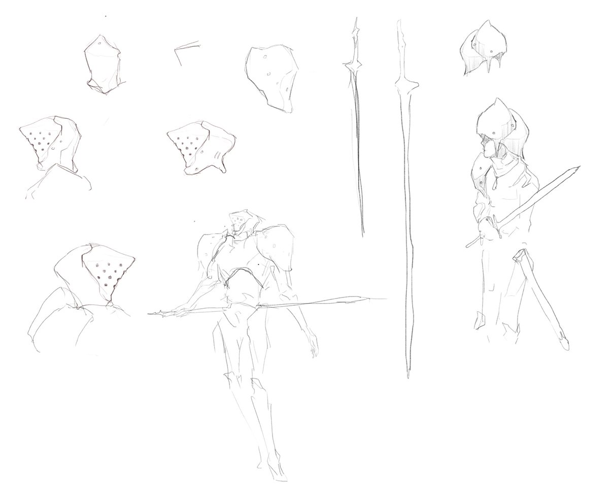 ChimericMesh's tweet image. Slender knight and cute squire girl concept for Vaalbara.