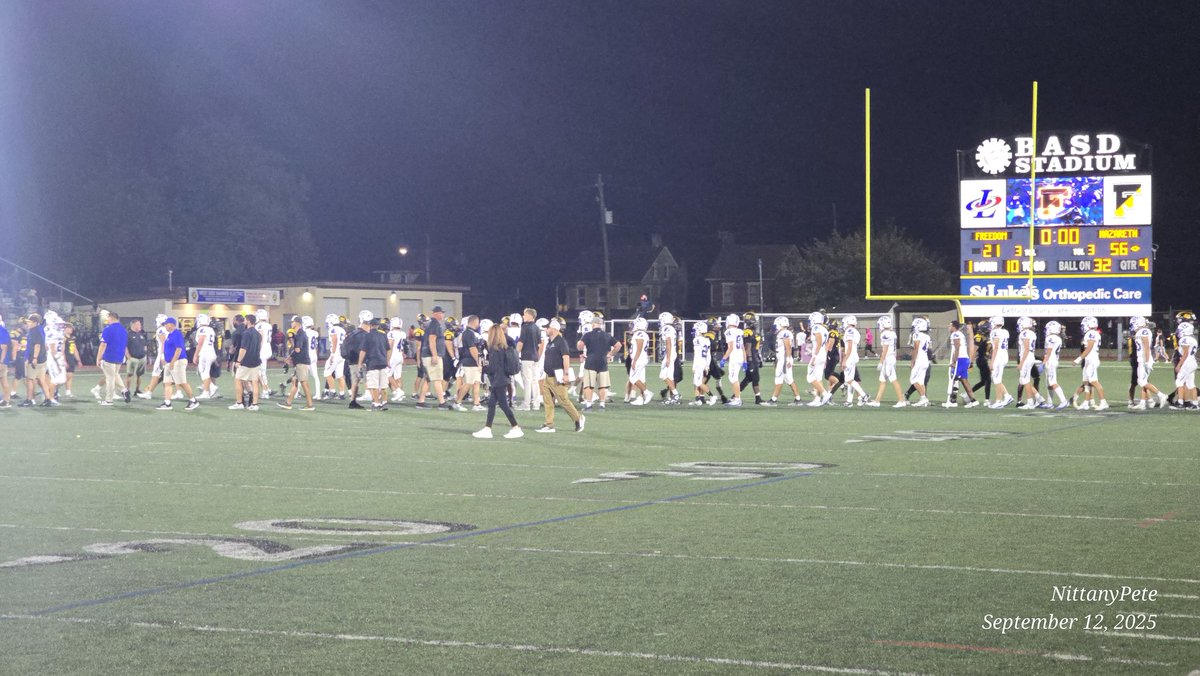 🚨🚨 FINAL SCORE! 🚨🚨

<a href="/FHSFBBGGC/">Freedom High School Football Bethlehem, PA</a> 21 
<a href="/NAHSBlueEagles/">Nazareth Athletics</a> 56

<a href="/PaFootballNews/">Pennsylvania Football News</a>

<a href="/ScipScip/">Ryan Scipio</a> <a href="/BPtashinski/">Brian Ptashinski</a> <a href="/LSVSports/">LSV Sports</a> <a href="/twuench/">Tony Wuench</a>