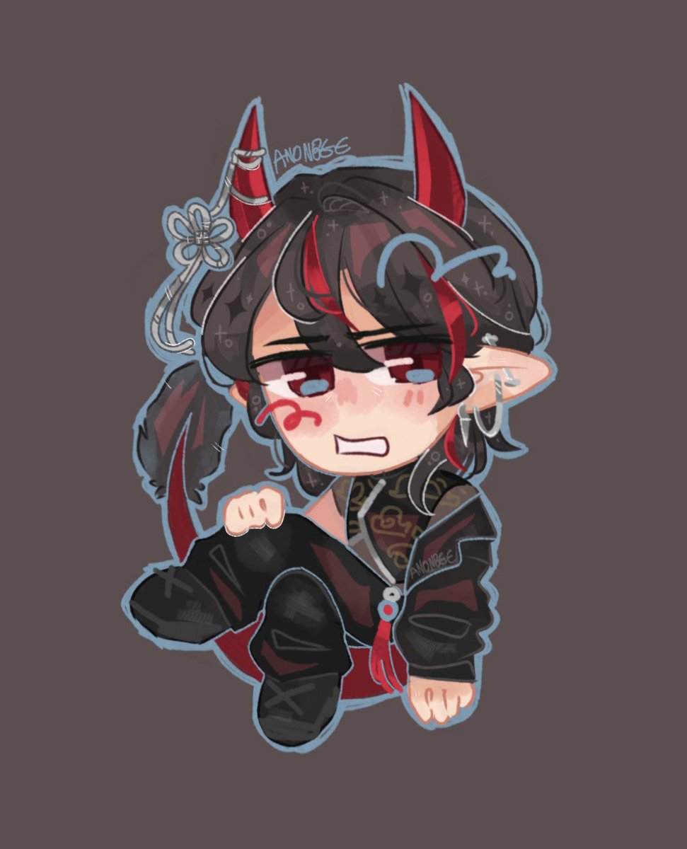 i received this as an art trade from anonymousbee03 on bsky 🥺

i got drawn SO FREAKING CUTEEEE

#jyartchi #ENVtuber #vtuber