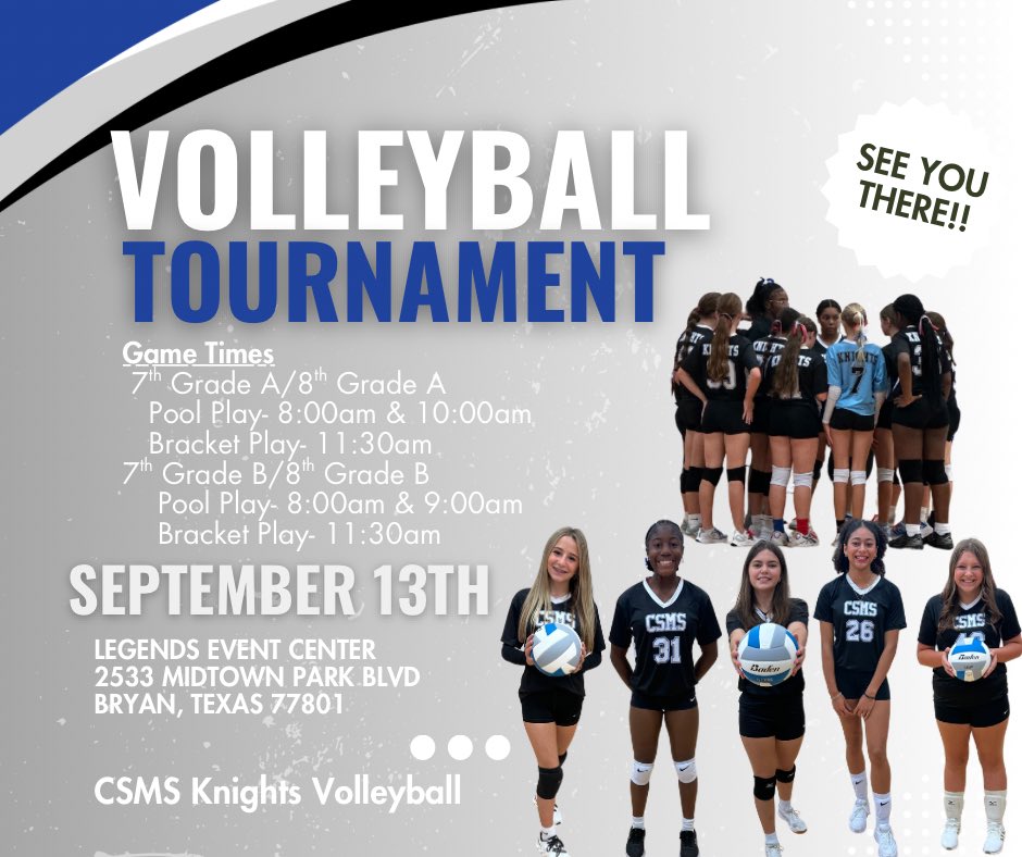 CSMSGA's tweet image. 🏐 Volleyball Tournament Time! 🏐
Come out and support our athletes as they battle it out on the court this weekend!