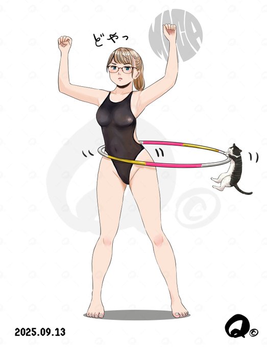 競泳水着女子とフラフープ④
やれんのか😱 