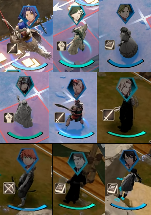 カイ君の戦闘画面に出ていたパーティーメンバー。
カイ君とディートリヒは共闘してるんだ。リンハルト(女性版)、バルタザール、レオニー、ヒューベルトっぽいキャラもいる。
#FE万紫千紅