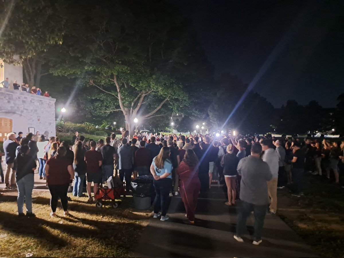 Appalachistani's tweet image. Vigil for #CharlieKirk at #VirginiaTech. Was good to see @WinsomeSears come out to speak