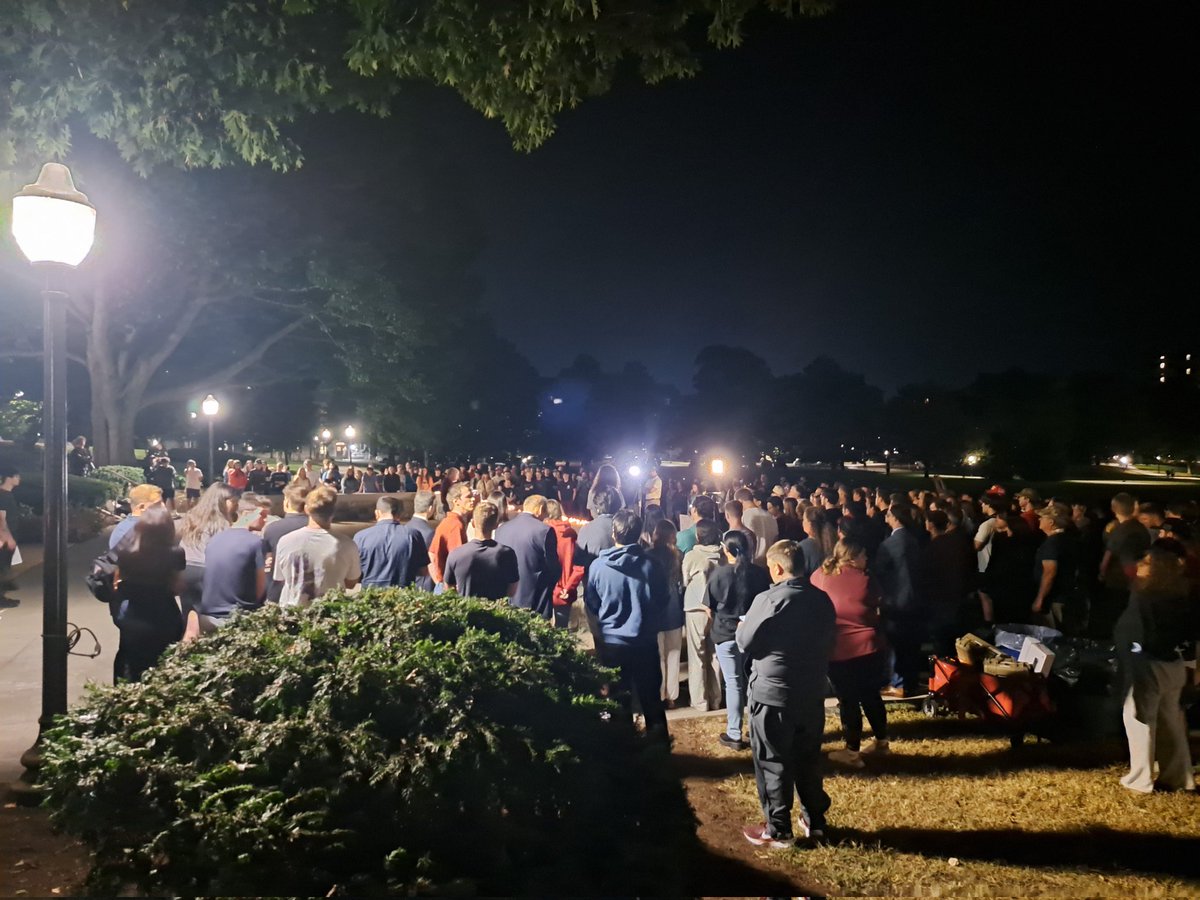 Appalachistani's tweet image. Vigil for #CharlieKirk at #VirginiaTech. Was good to see @WinsomeSears come out to speak