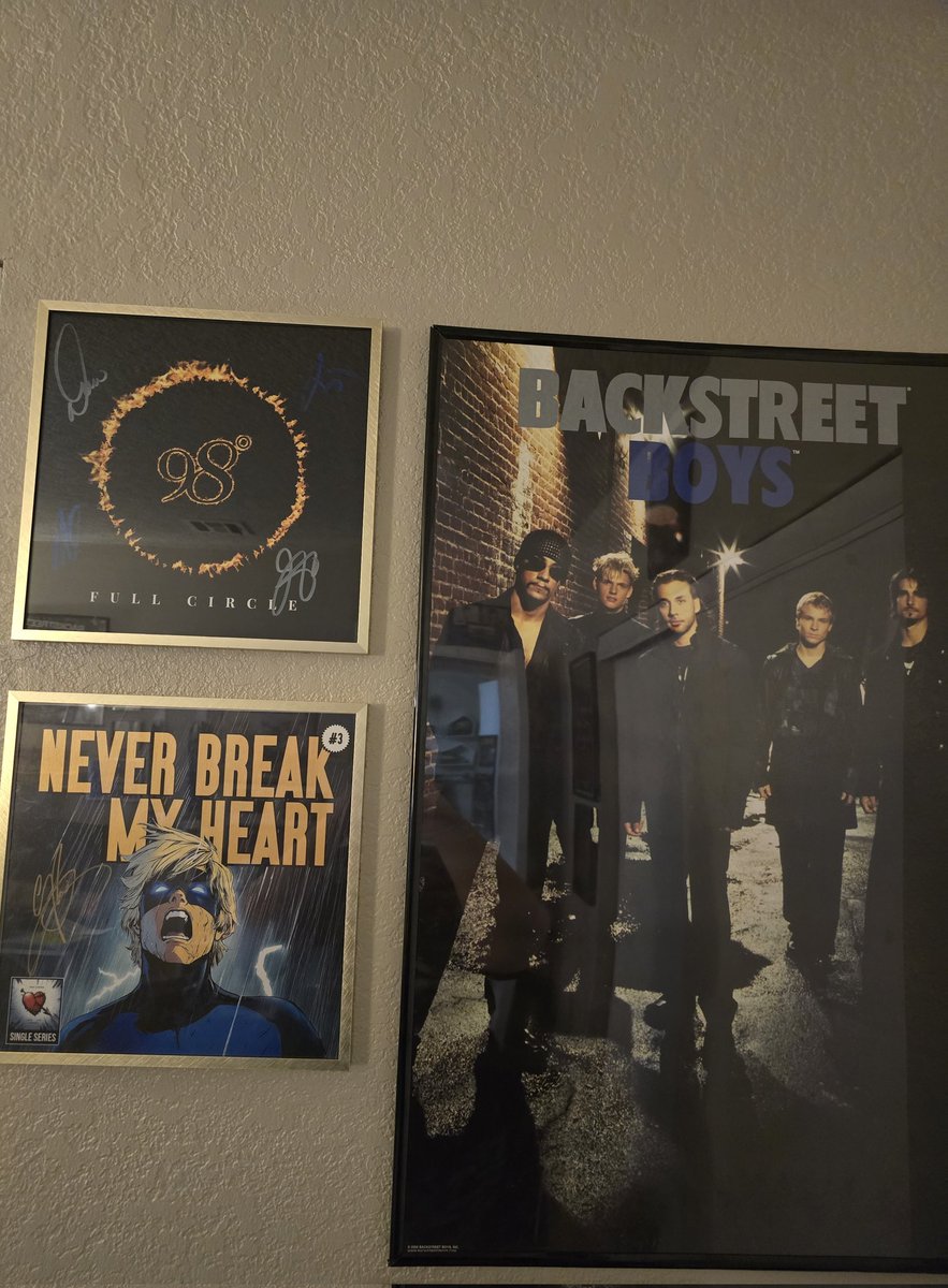 Okay, they're up. My <a href="/nickcarter/">Nick Carter</a> print and finally found a good frame for my 98 Degrees signed album <a href="/JeffTimmons/">Jeff Timmons</a>
