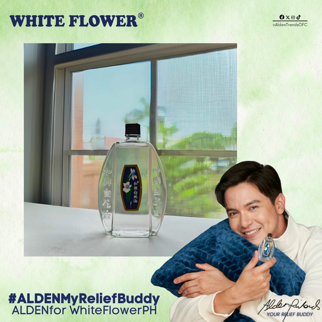 Mag-recharge, mag-relax, i-enjoy natin ang bawat sandali ng Sabado, at sumali sa trending party na puno ng ginhawa with White Flower! 😉🧘💙🍃

And make sure to TAG ALDEN and White Flower on all our posts! 😉

<a href="/aldenrichards02/">Alden Richards</a>  <a href="/WhiteFlowerPHL/">White Flower Philippines</a>
#ALDENMyReliefBuddy
#ALDENRichards