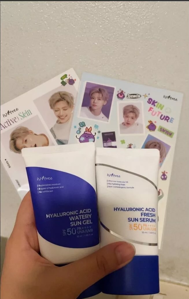 Suno_13's tweet photo. ￼ISNTREE x NCT JAEMIN Beauty Set | Limited Edition | Sun Gel, Sun Serum, PDRN Sets + Photocard &amp; Sticker

https://t.co/HMH0mPUgbl

WTS LFB PH
🩵authentic  
🩵 sealed
🩵 brand new
🩵 ready stock https://t.co/Kl1nV9IJiR
