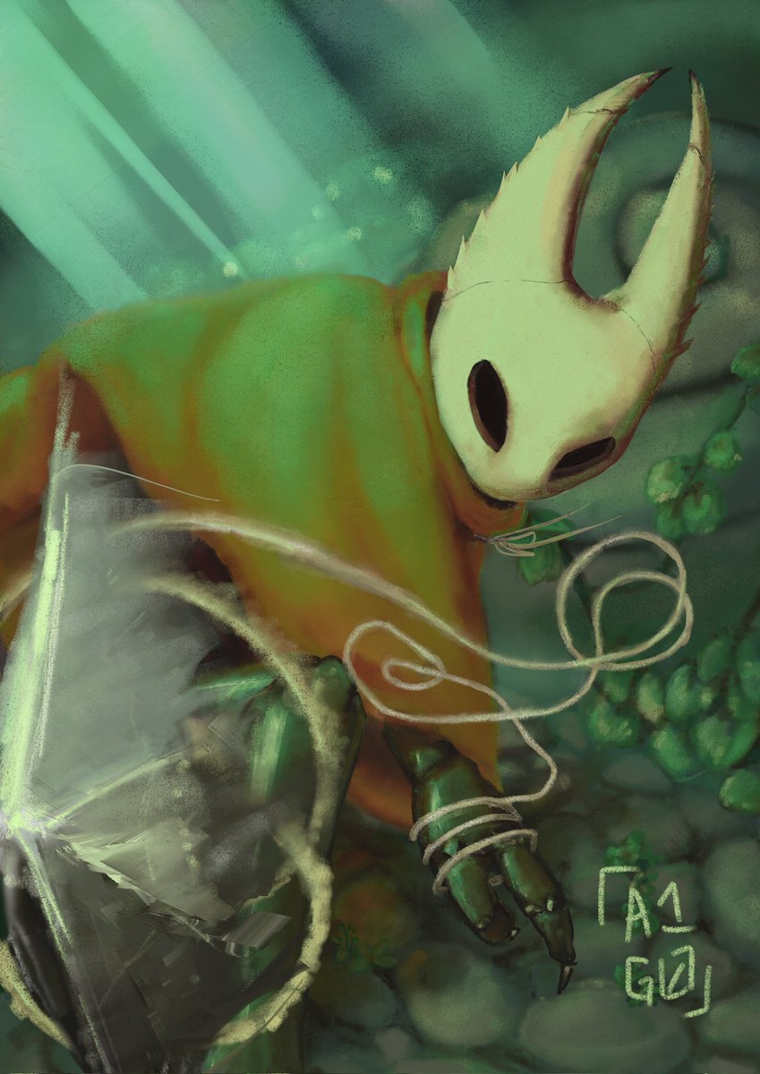 Greenpath Hornet has spotted you on your way to kill her mom. 
#hollowknight #hollowknightfanart #HollowknightHornet #Silksong #silksongfanart #smallartist
