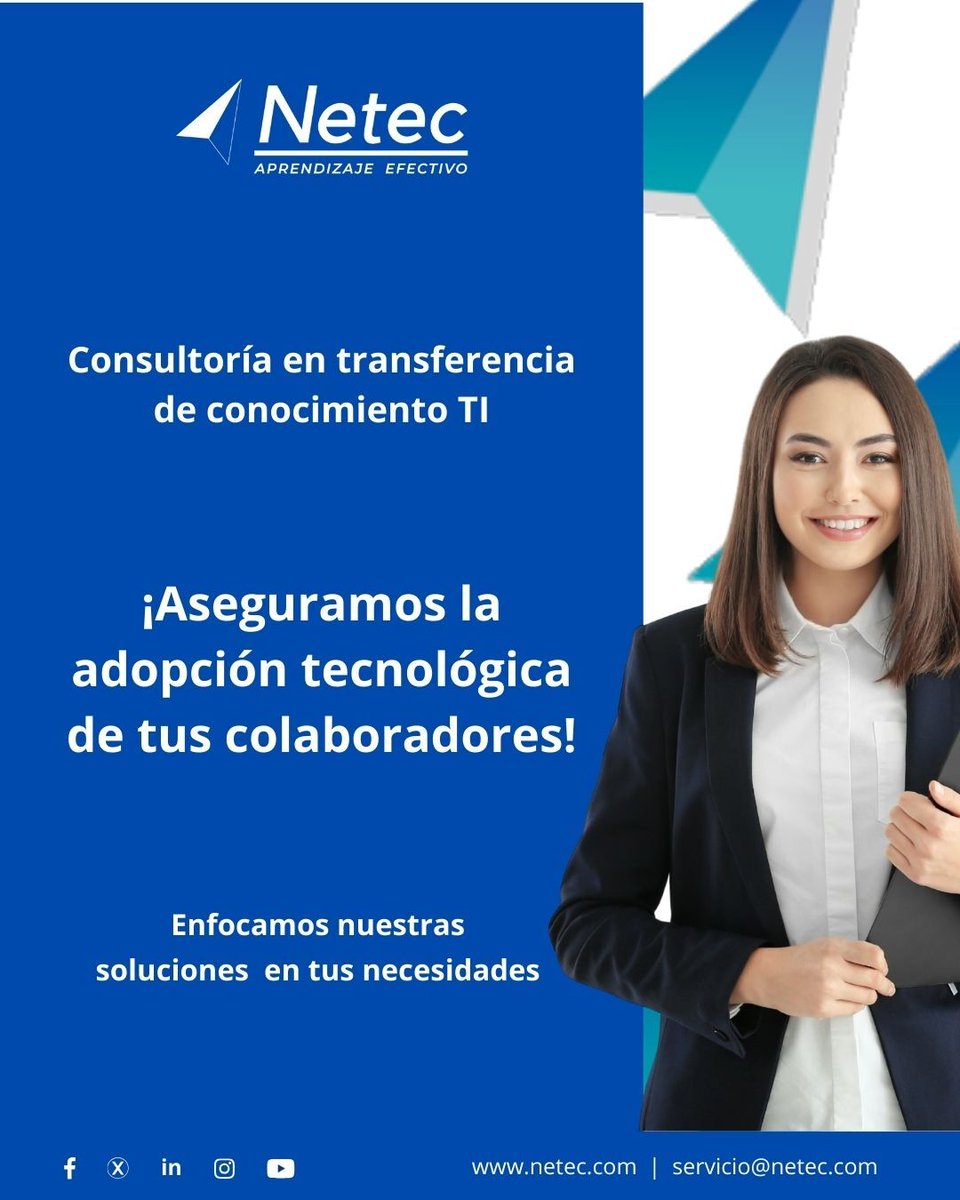 netec's tweet image. #Netec la empresa de consultoría en transferencia de conocimiento TI más grande en Latinoamérica, ofrece servicios integrales de aprendizaje para tus colaboradores. 
Conoce más de nosotros 👉 hubs.la/Q03JcGxd0
#NetecConecta #AprendizajeEfectivo