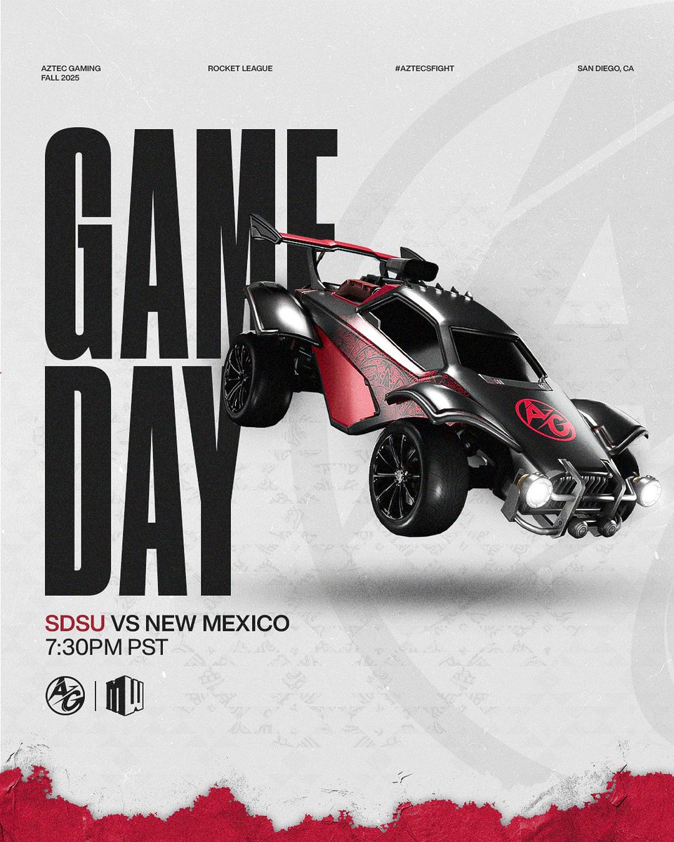 Boosts full, engines ready!⚽️🏎️
Catch <a href="/AlexZapatos/">aZapatos</a> <a href="/5strsRL/">(are-of)</a> @raspy_rl enter the Rocket League arena at 7:30 PM as they battle vs New Mexico tonight!🏟️

Hosted by <a href="/MWEsportsSeries/">MW Esports Series</a> + <a href="/MountainWest/">Mountain West</a>
#AztecGaming #RocketLeague #AztecsFight #SDSU