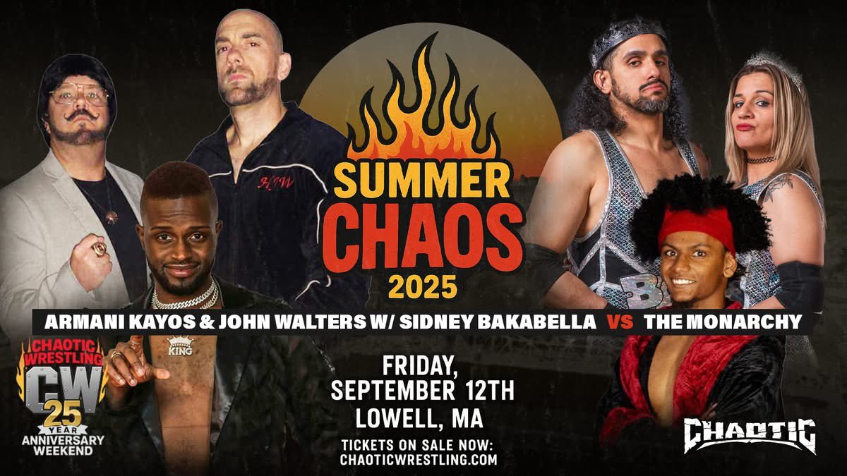 ChaoticWrestlin's tweet photo. Tag team action! 

The Monarchy (@TheBMT88 @PowerhouseAriel Prince Jamari) take on the odd team of @ArmaniKayos, @HJohnWalters accompanied by @SBakabella !

Live:
https://t.co/Pfg1J4Nc1Q
https://t.co/cxlzC1NakX https://t.co/B0bRb8Ve8a