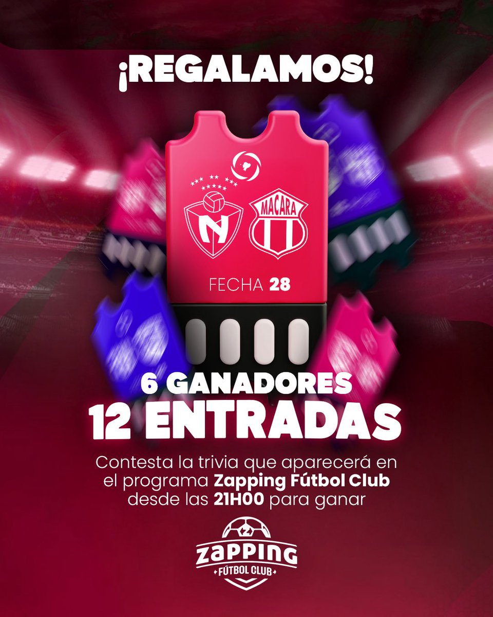 zapping_ecu's tweet image. Conéctate ahora y participa!!! 🤩 Tenemos entradas para ti 🫂

@elnacionalec vs. @Macara_Oficial 🏟️ #ZappingFC