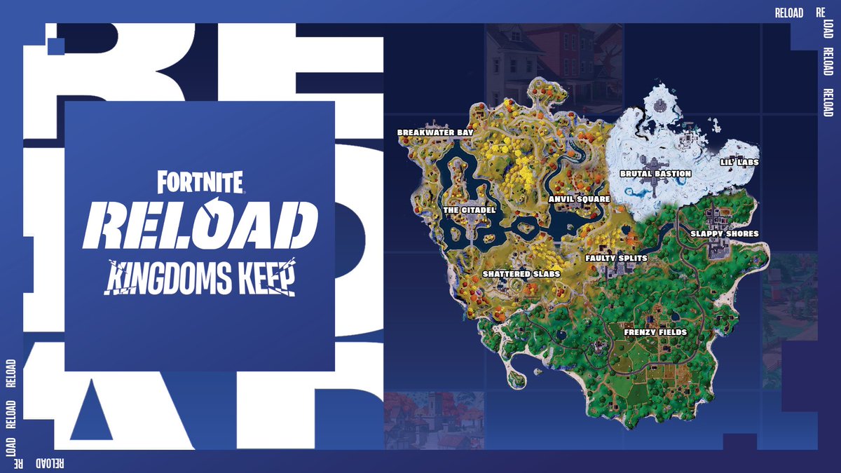ItsKatie3D's tweet image. Fortnite Reload - Kingdoms Keep ⚔️

Here&apos;s my kit bash concept of a Chapter 4 Reload Map with all POIs included!

#Fortnite #FortniteReload