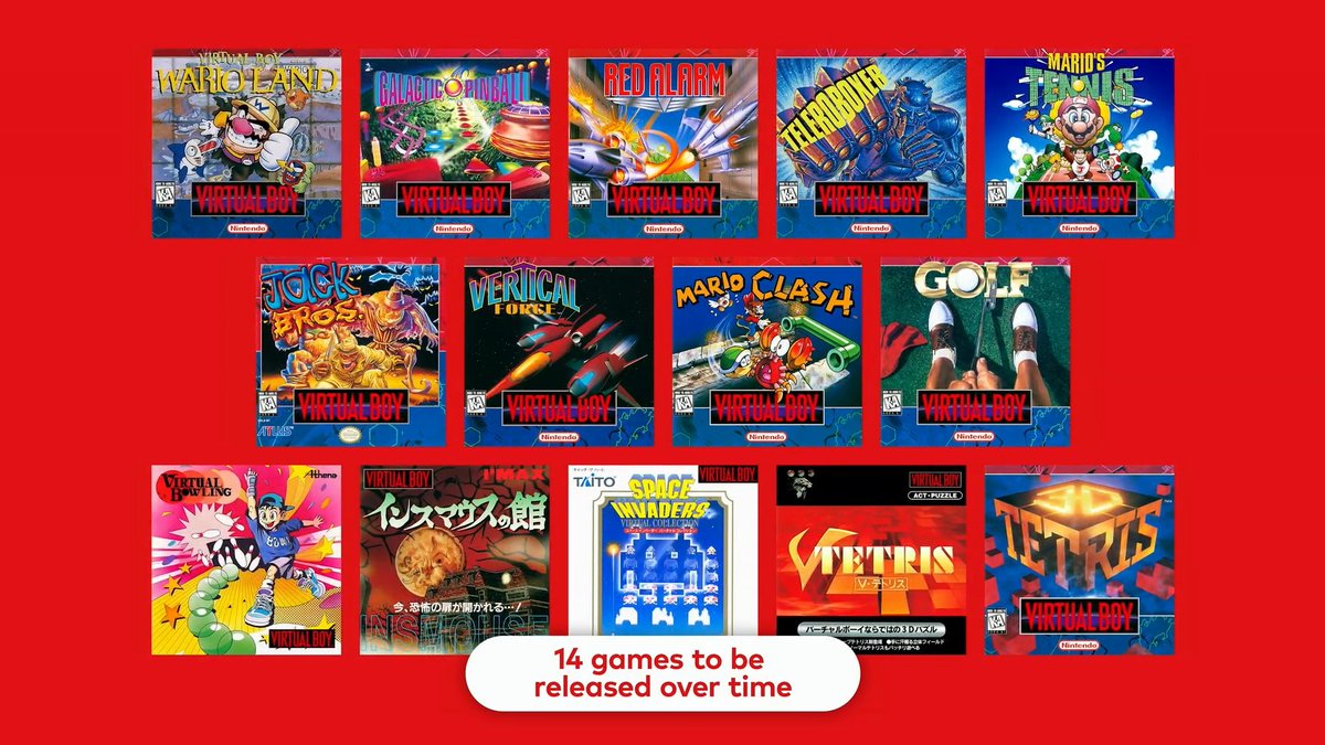 I'm pretty sure this is the entire catalogue of Virtual Boy games