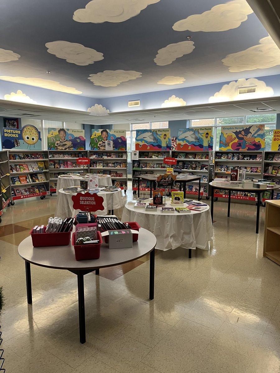 Step 1: receive books. Step 2: set up fair. Step 3: September 18th visit the library during our open house bbq and build your home library 📚