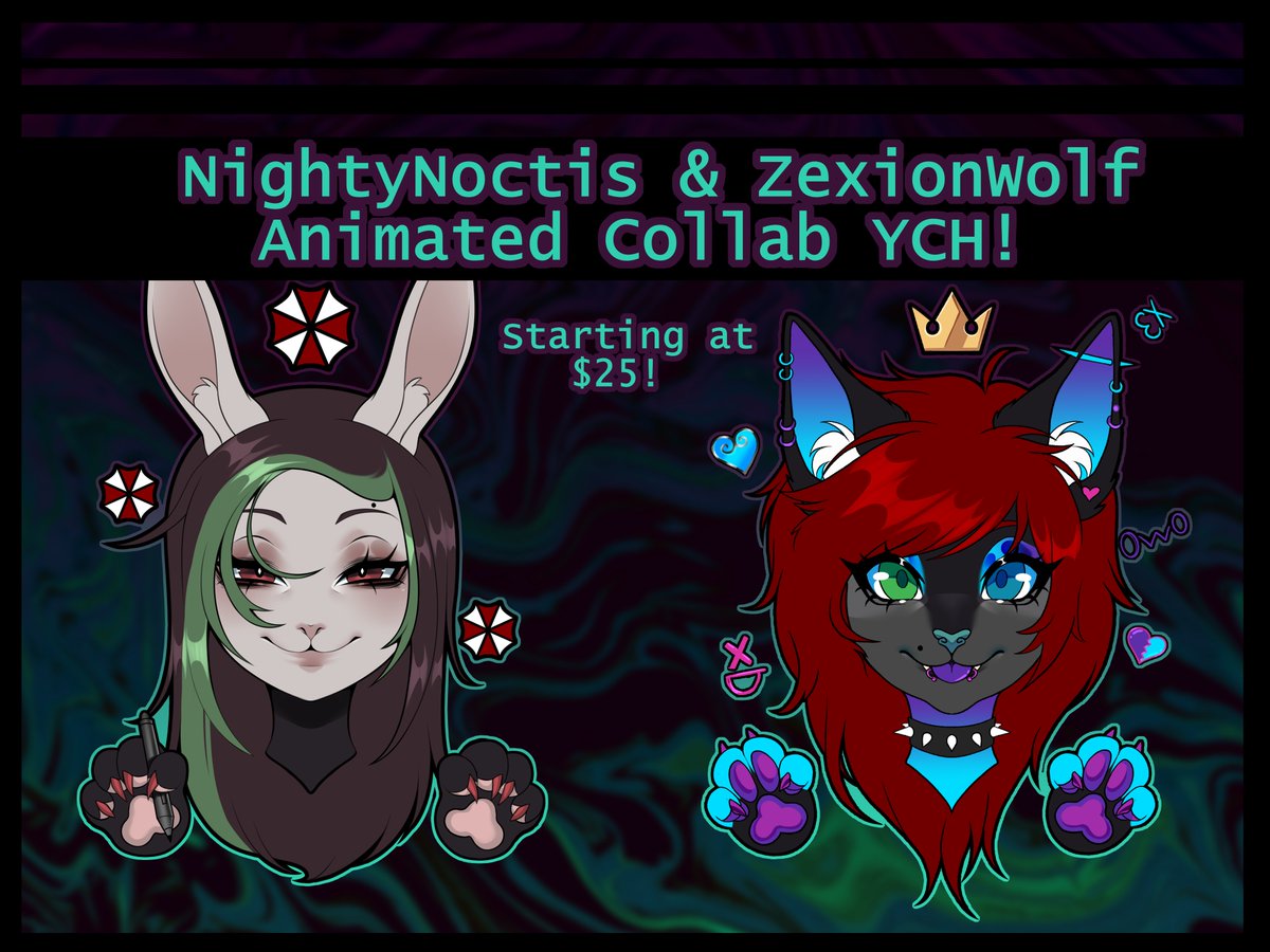NightyNoctis's tweet photo. Collab Commissions with my cousin! I draw, She animates! We have one other example, but it wont let me post the other T_T https://t.co/x2DjZWGy1r