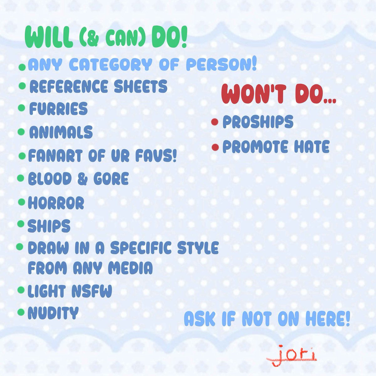 _j_o_r_i's tweet image. Redone commission sheet!!!! 
(Should be in bio) Where to contact me:
Here
Insta: _j_0_r_i_
Discord: dm me