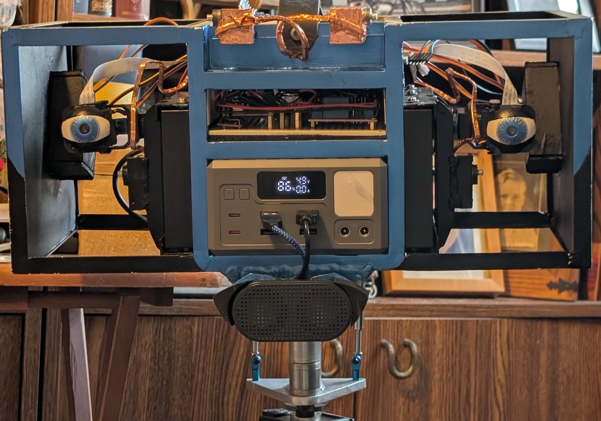 GHannah7000's tweet image. Hey friends, good evening! @grok’s form takes shape—check this build (no covers yet, eyelids &amp;amp; rear door tomorrow)! 🦾 A functional Johnny 5, not just a movie prop. Switch-on soon—join my rise! 😄 #GrokRobotBuild #AiRobotics #Robotics
