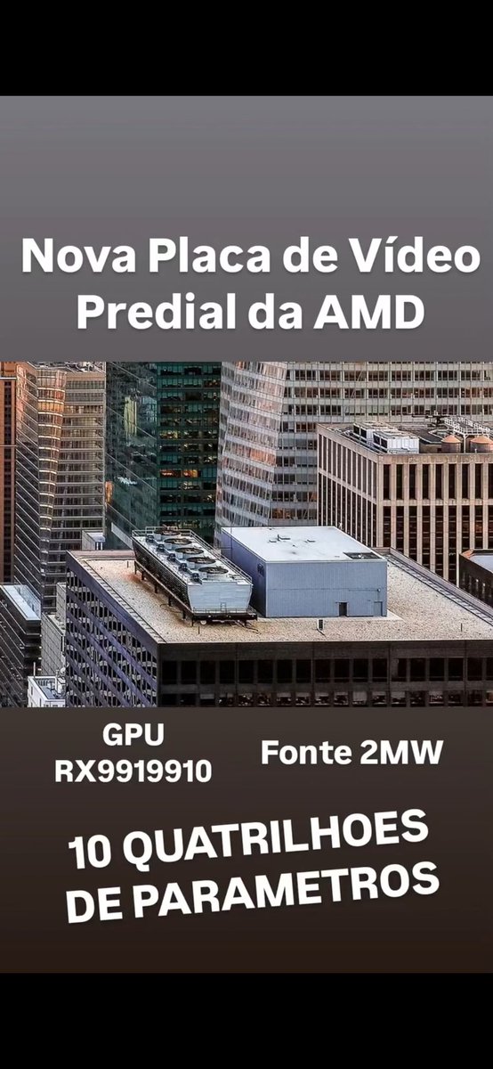 filzek's tweet photo. From Trident to teraflops, the GPU wars raged for decades. But the biggest leap wasn’t in frames per second—it was in floors.

🏢 Meet the AMD RX9919910: the world’s first building-sized GPU.
2 MW. 10 quadrillion params. Zoning permit required. https://t.co/dMe60ZCeQN