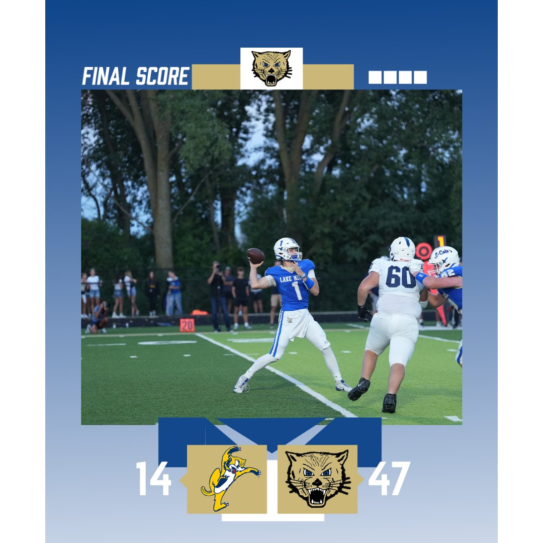 Lake Mills Football with a win over Belleville to improve to 4-0 on the season! #LCatPride