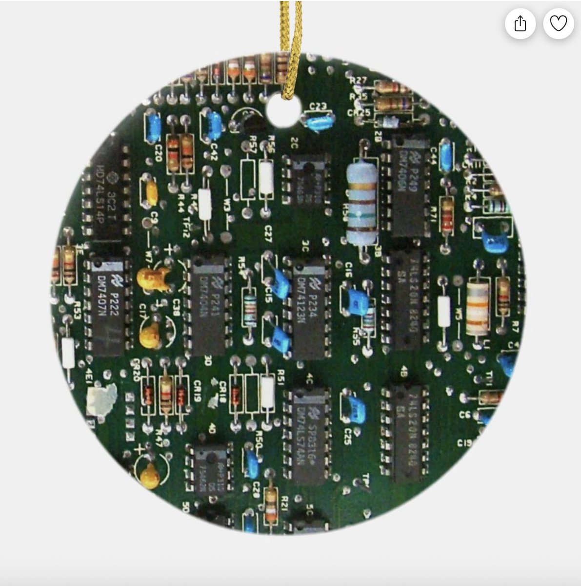 Telexplainer's tweet image. Computer electronics printed circuit board image ceramic tree ornament zazzle.com/computer_elect… #electronics #tech #computer #ornament