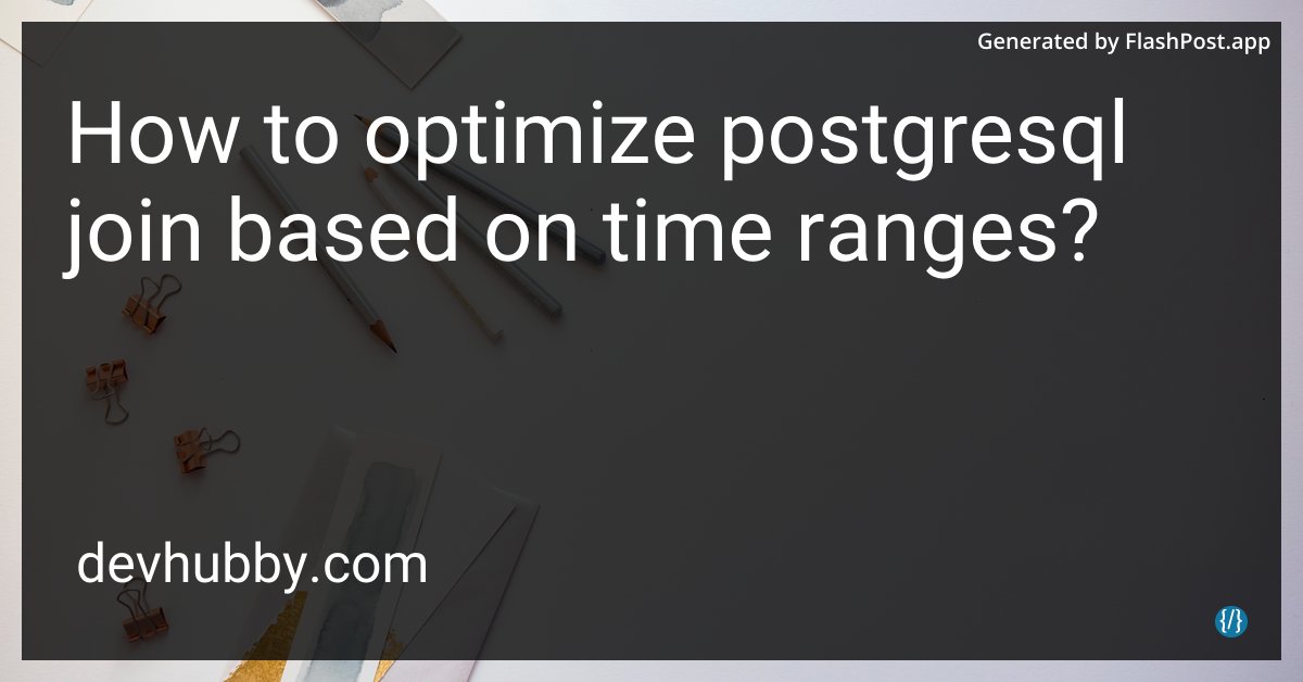 devhubbycom's tweet image. Do PostgreSQL joins need a GPS to navigate through complex time ranges?
Source: devhubby.com/thread/how-to-…
#RelationalDatabase #SQL #DatabaseAdmin #Postgres #time #optimize