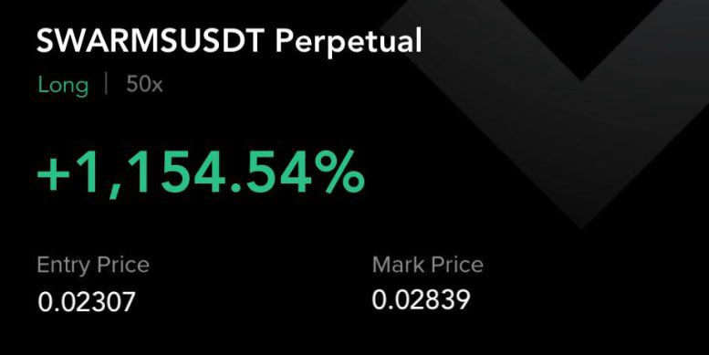 $SWARMS
LONG
LEV 50x
ENTRY: 0.024

TP:
0.0250✅
0.0260✅
0.0270✅
0.0280✅

t.me/+ohOSRit-gLA2Z…

#Stocks #trading #investing #BINANCE  #API3_PUMP #API3USDT #PUMP #API3