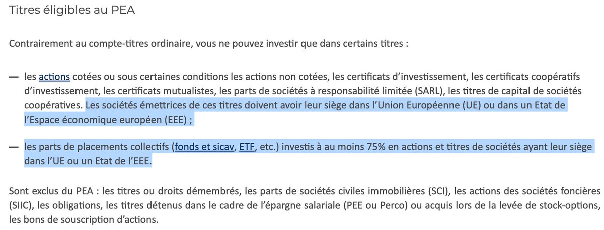 CasseCool's tweet photo. フランス版NISAのPEAは、EU（またはEEE:欧州経済領域）企業の株式、または75％以上をEU企業に投資するETF・ファンドのみ購入可能と制限を設けている

https://t.co/W5VBSnOOEV https://t.co/8hdcM2SUkY