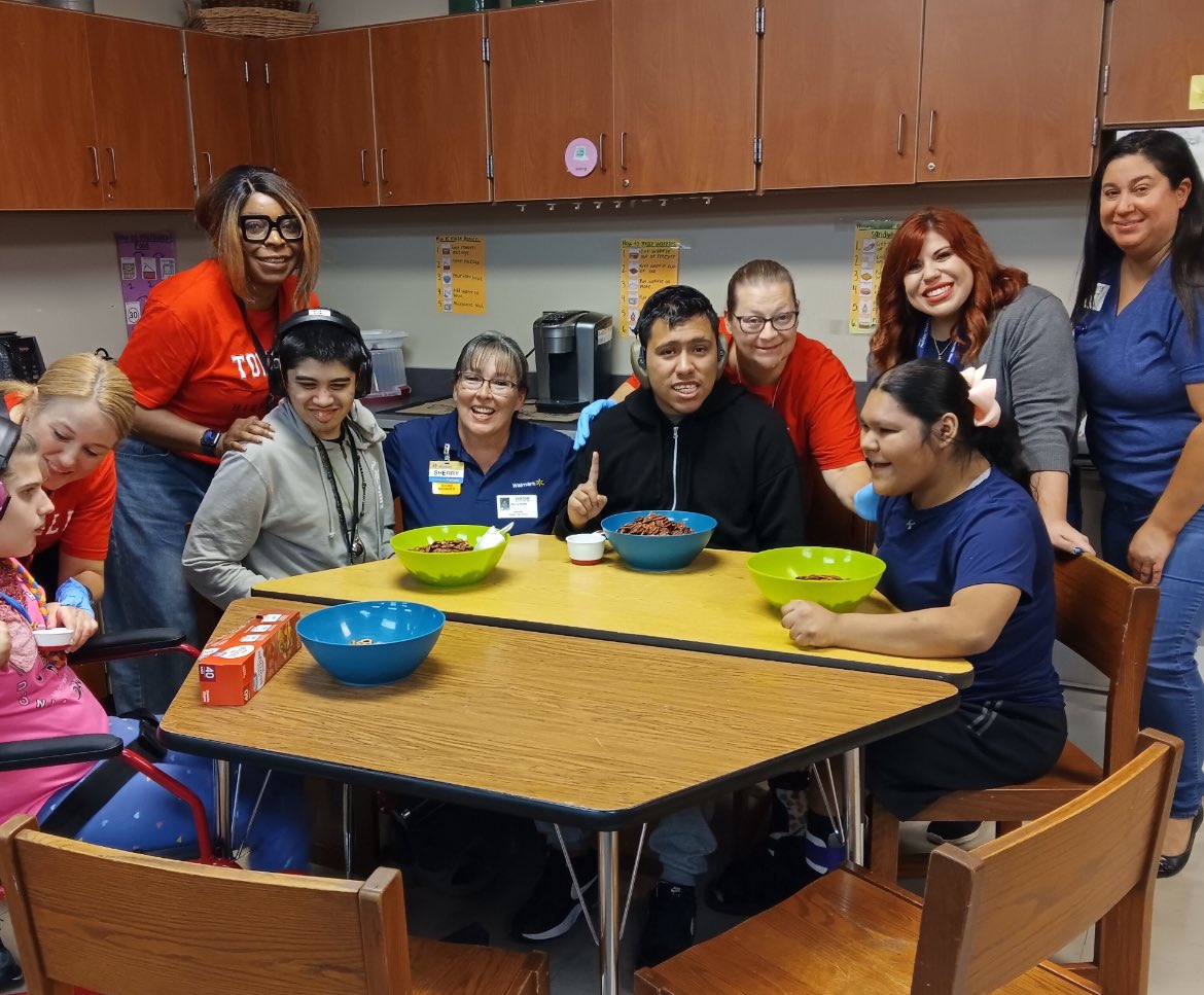 Huge Thank you to <a href="/Walmart/">Walmart</a> locations in Tomball for coming out &amp; supporting <a href="/TomballISD/">Tomball ISD</a>  Life 18 &amp; Community Connections Programs.  Our young adults really enjoyed rebuilding their vegetable gardens, practicing interview skills, making trail mix, &amp; playing family board games!