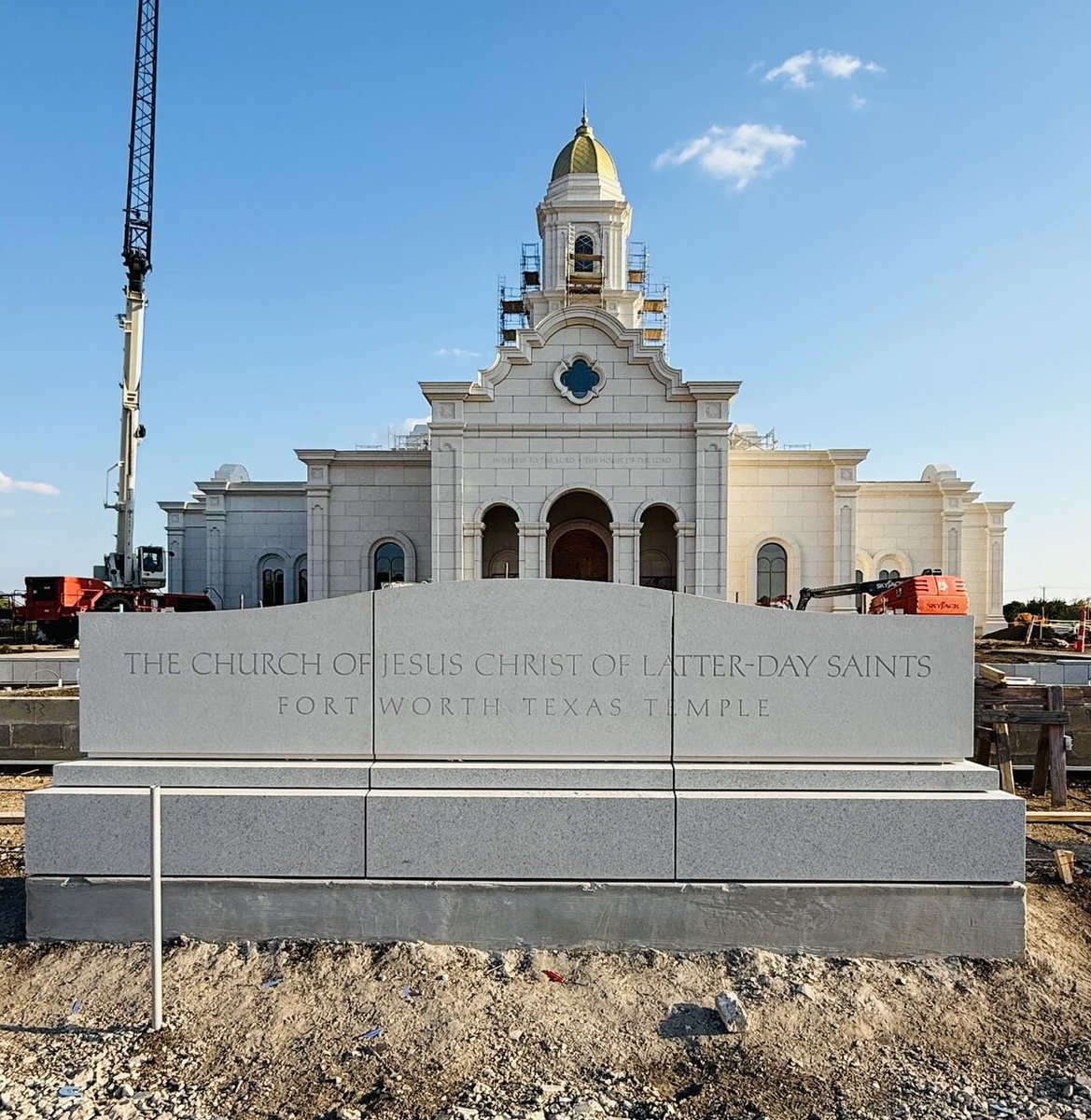 Church of Jesus Christ Temples (@cofjctemples) on Twitter photo On the Fort Worth Texas Temple grounds, the panels inscribed with the name of the Church and the name of the temple have been attached to the curved monument sign located next to Greenridge Drive. Scaffolding has been removed from the front portico where stone cladding has been On the Fort Worth Texas Temple grounds, the panels inscribed with the name of the Church and the name of the temple have been attached to the curved monument sign located next to Greenridge Drive. Scaffolding has been removed from the front portico where stone cladding has been