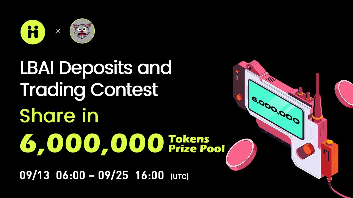 HIBTGlobal's tweet photo. ๐ #Hibt $LBAI Deposits and Trading Contest
โ๏ธ Trade: https://t.co/HeeuCIi2So
โ๏ธ Details: https://t.co/GD3hCDyb8w
#LBAI #LemmyTheBat #CryptoGiveaway #CryptoGem #HibtSpot https://t.co/kFTviFdcVI
