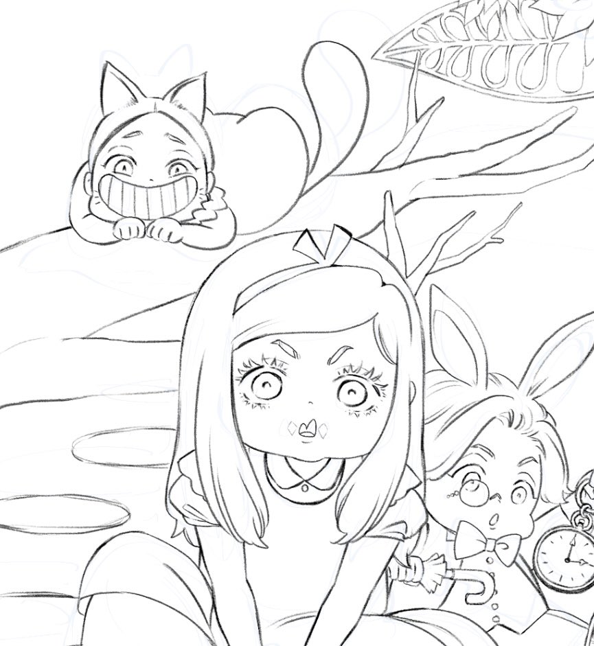 yaaMaouc's tweet photo. 今チマチマ描いてる不思議の国のはるたん！
絶対完成させたいです♡ https://t.co/uAVeJsYmD8