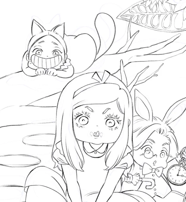 今チマチマ描いてる不思議の国のはるたん!
絶対完成させたいです♡ 