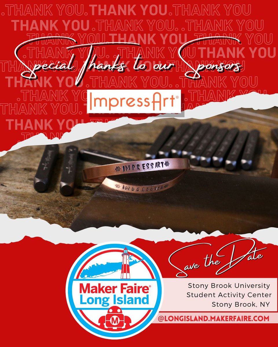 Thank you to ImpressArt for sponsoring Maker Faire Long Island 2025!
ImpressArt specializes in high-quality tools and supplies for jewelry making and hand-stamping, empowering makers of all skill levels to create personalized art and designs.