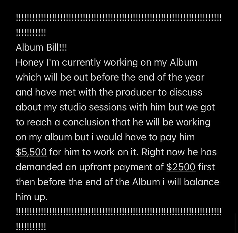 Album 💿 billing for celeb