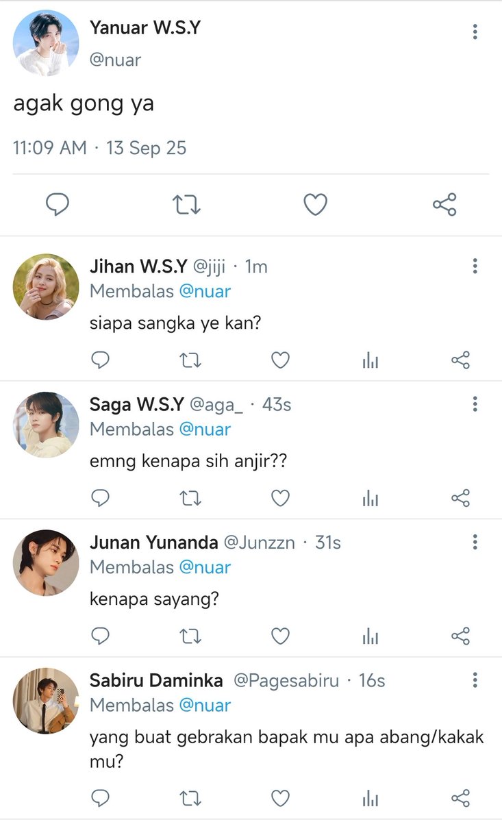RainKuroo's tweet photo. 𝘿𝙧𝙖𝙢𝙖 𝙄𝙣 𝙈𝙮 𝙁𝙖𝙢𝙞𝙡𝙮
Yanuar cuman bisa pasrah sama kelakuan keluarga besar yang penuh drama, belok kanan drama belok kiri drama juga, ya udah sih ya? Nikmati aja.
#SOOBJUN #beomtae #JaySeung #kaiwon
𝙋𝙧𝙤𝙢𝙩 𝙖𝙪
𝙐𝙥 𝙢𝙞𝙣𝙜𝙜𝙪 𝙙𝙚𝙥𝙖𝙣 🖤 https://t.co/2mLzRYOX0S