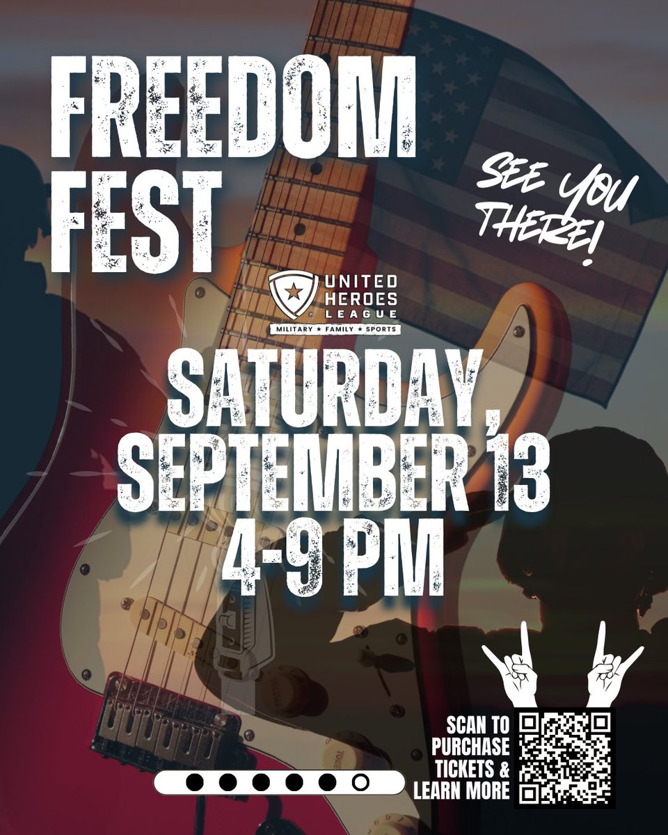 🇺🇸 Freedom Fest is TOMORROW! 🎶
Get ready for:  Live music from Tim Sigler Band, Fistful of Ladies &amp; Taryn Jean. Mechanical bull rides. Line dancing. Food trucks &amp; more! Grab your tickets now → bit.ly/4meT6UH
#FreedomFest2025 #UnitedHeroesLeague