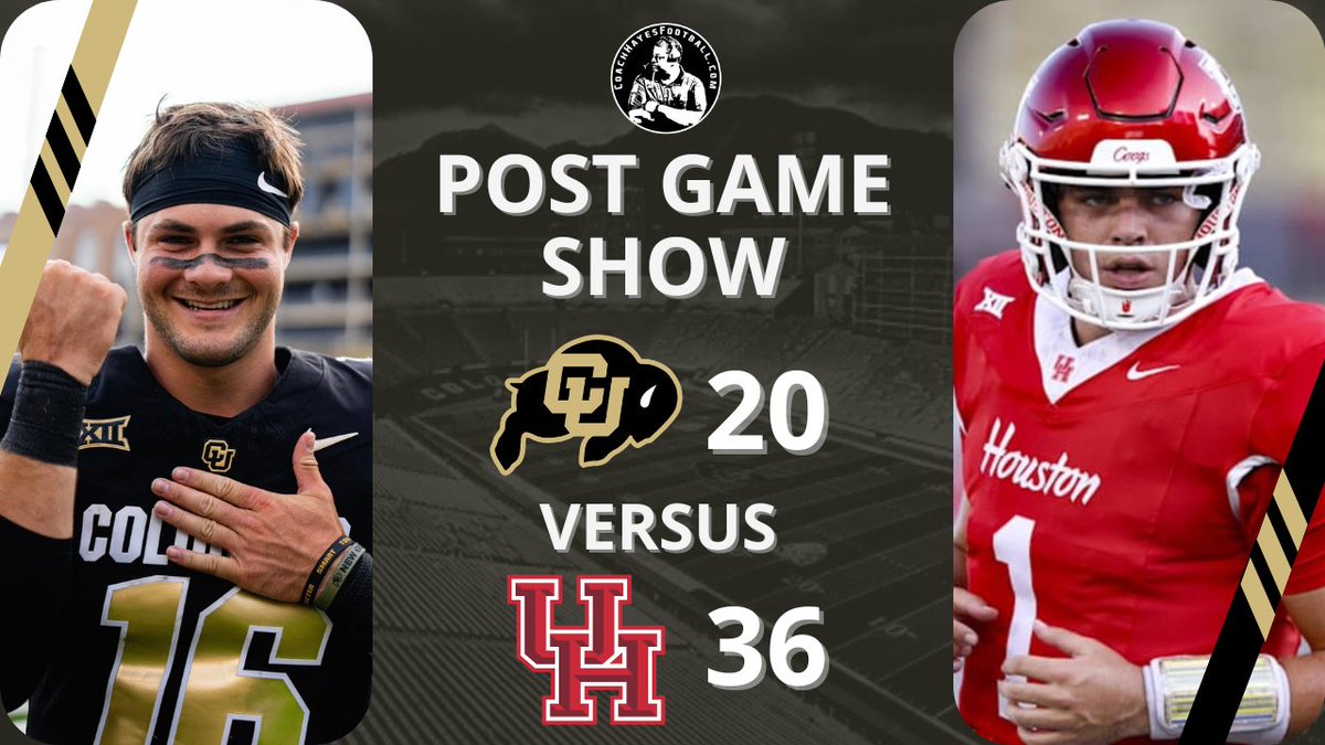 Post Game Show | Houston Cougars Cruise to 36–20 Win Over Colorado Buffaloes | #PrimeTimeTalk 
Watch Live NOW youtube.com/live/3v64eRLAe…